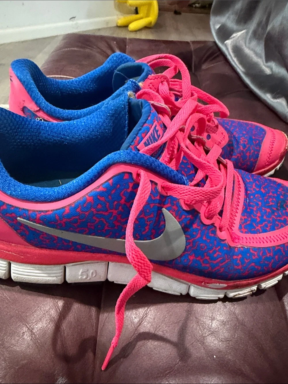 Nike Pink and Blue Women's Athletic Running Shoes Free 5.0 V4 Size 8